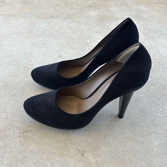 Bottega Veneta Black Suede and Patent Leather Platform Pumps Size 38 - Picture 4 of 11